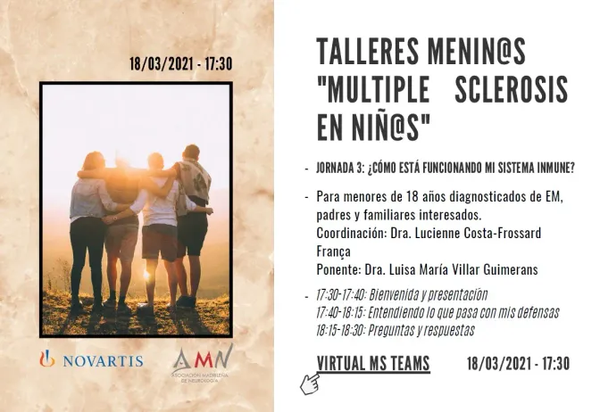 Talleres menin@s “Multiple Sclerosis en niñ@s”. Talleres para niños diagnosticados de Esclerosis Múltiple y sus padres